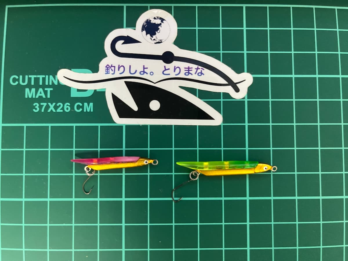 私が使用したタックルハウスのショアーズストリーマー1.8gと2.8gの写真